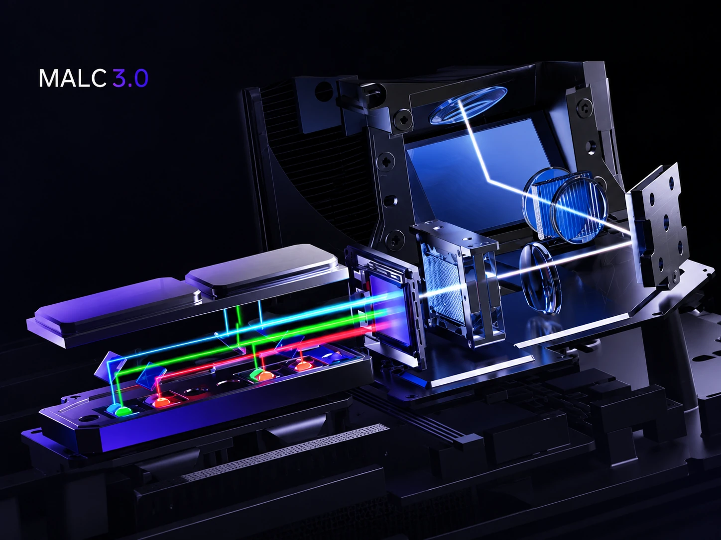 N3 Pro triple-laser optical engine illustration